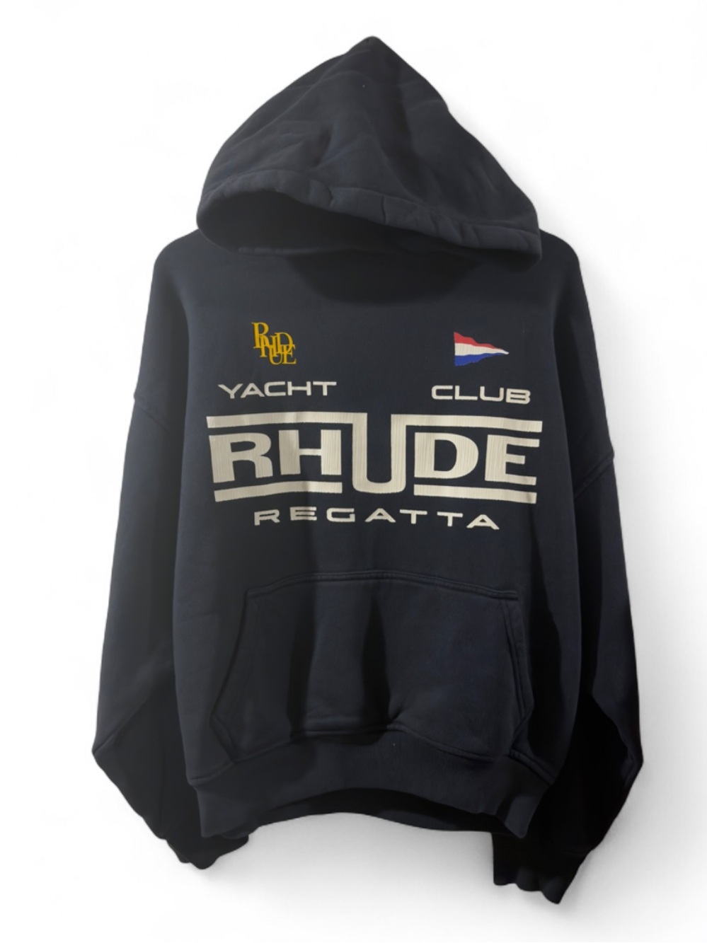 Rhude Regatta Club Hoodie Pullover Black Sweatshirt Size Men’s Small (NWT)